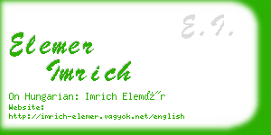 elemer imrich business card